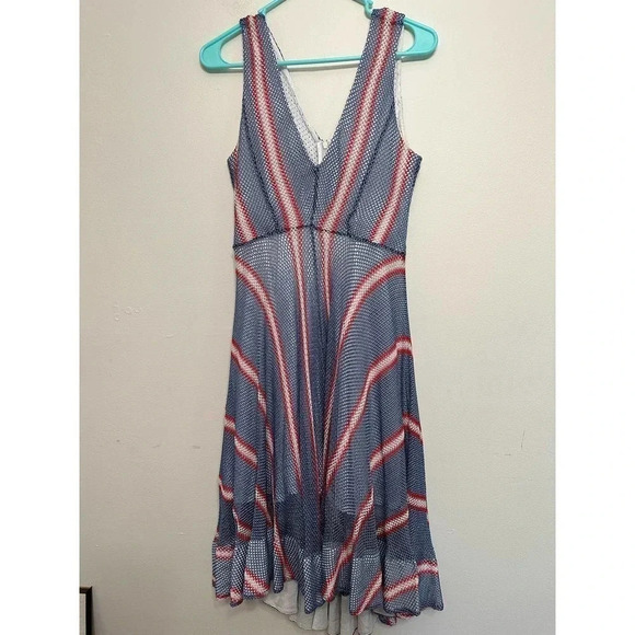 Sandro a-line v-neck striped knee-length dress. Size EU 1. US small - Picture 5 of 10